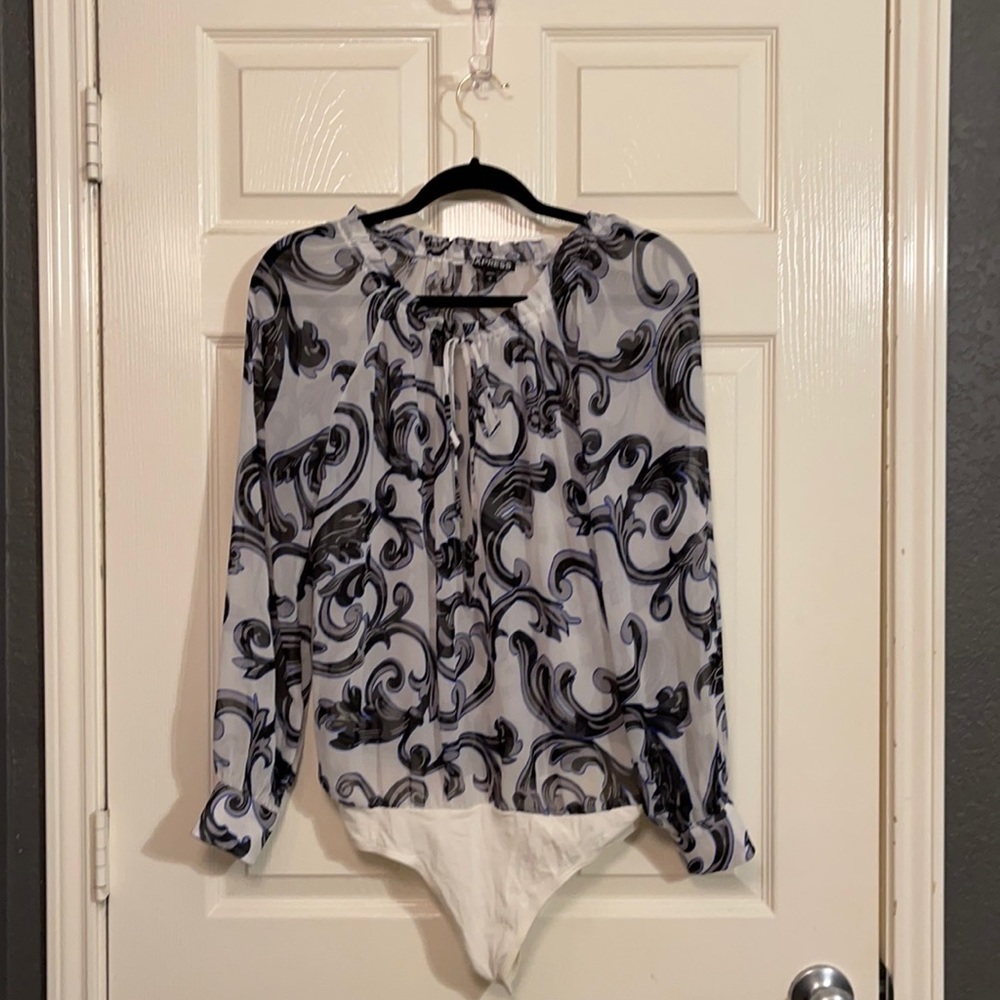 Sheer long sleeved body suit
